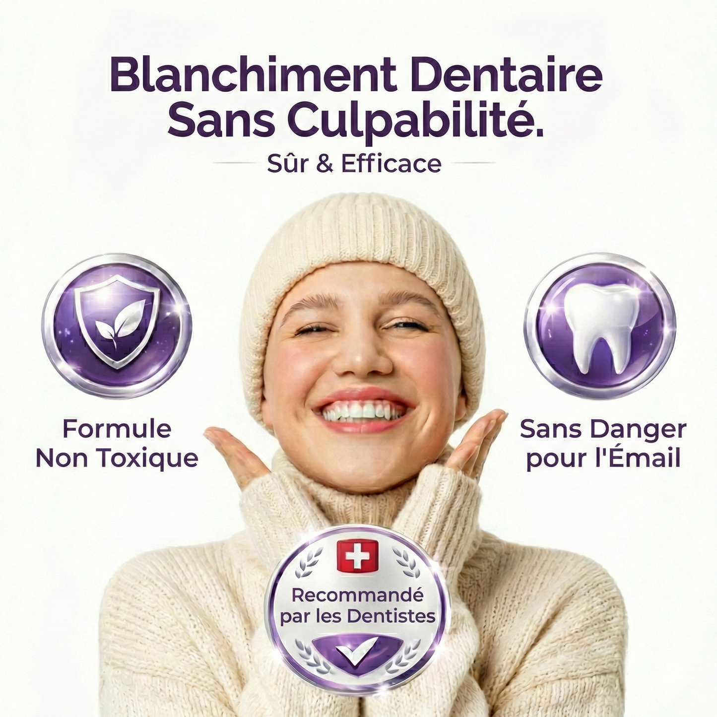 Améthyste Blanche — 14 Bandelettes Blanchissantes Premium