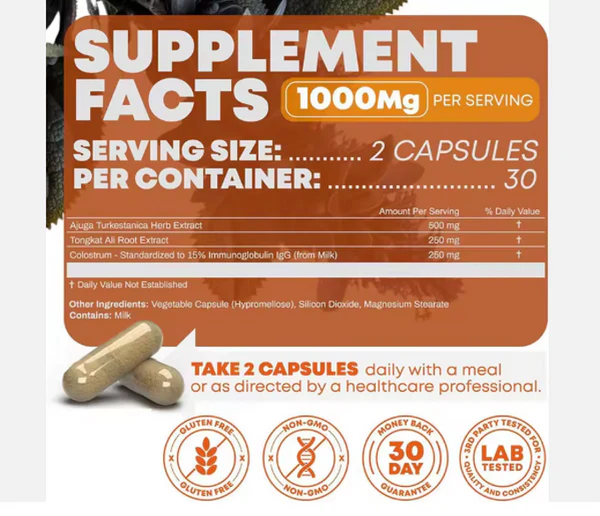 Capsules de testostérone turkestérone tongkat ali - Puissance, Énergie & Croissance Musculaire