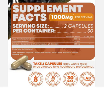 Capsules de testostérone turkestérone tongkat ali - Puissance, Énergie & Croissance Musculaire
